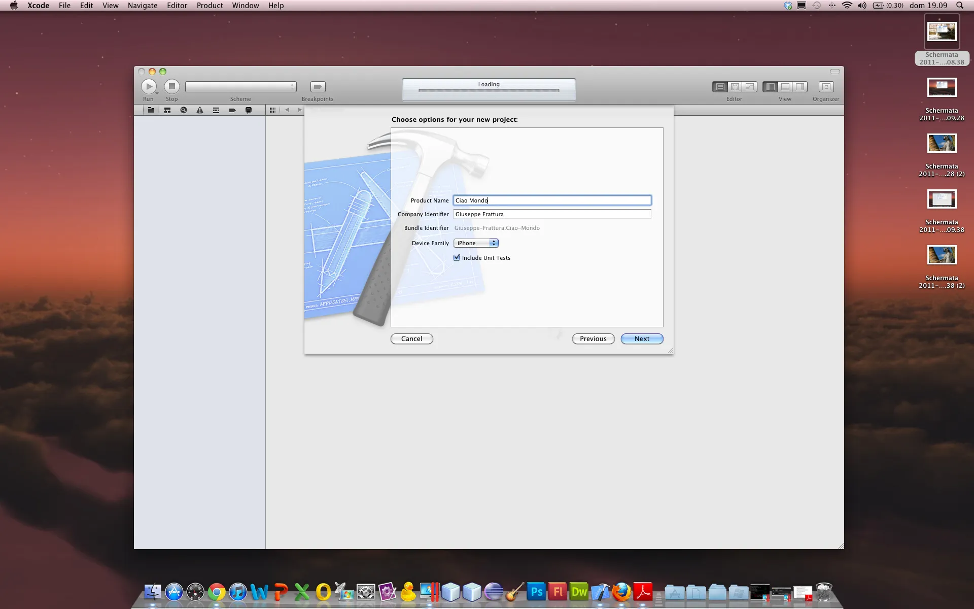 Inserisci il nome dell'applicazione