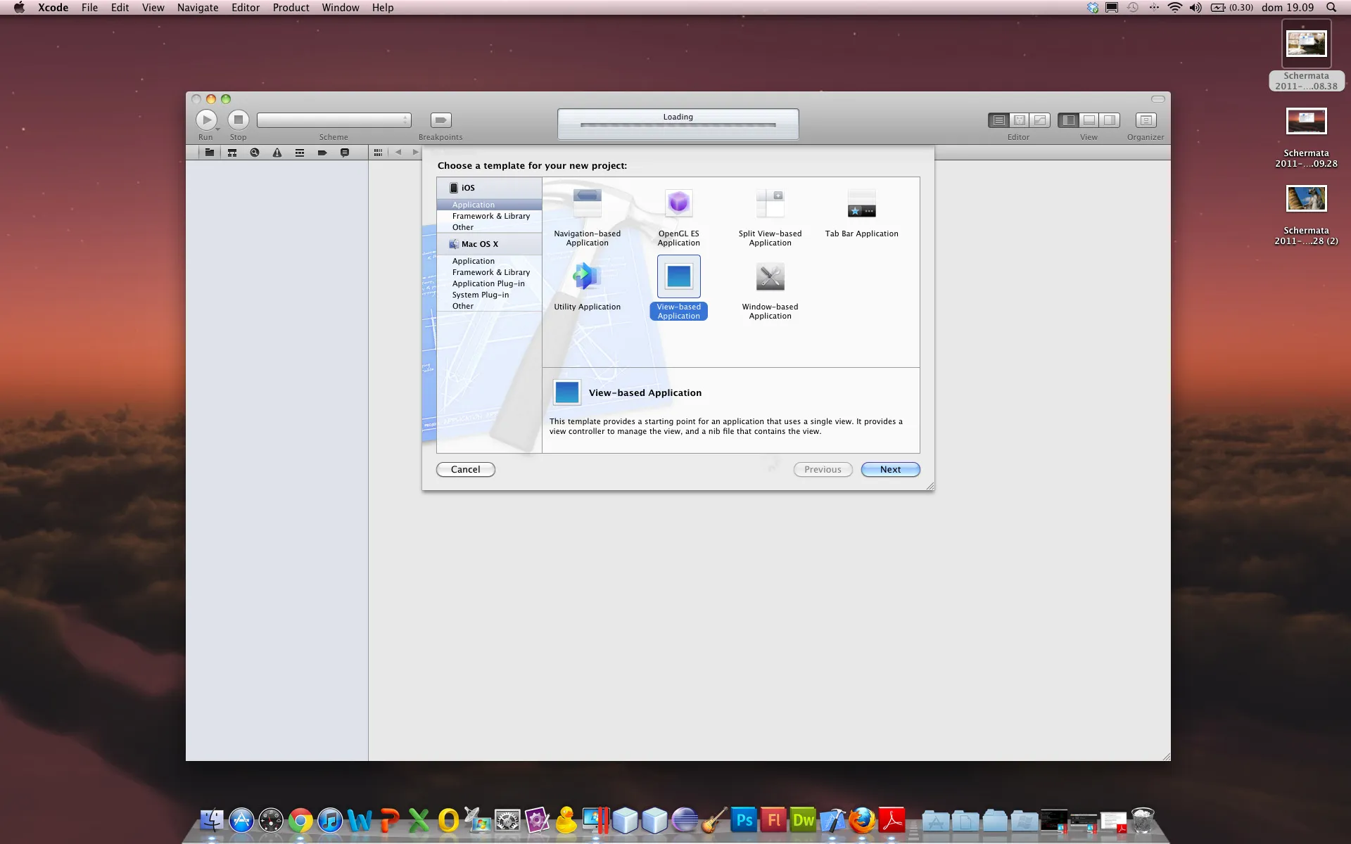Crea ViewBased Application