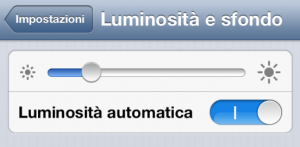 l'opzione luminosità automatica